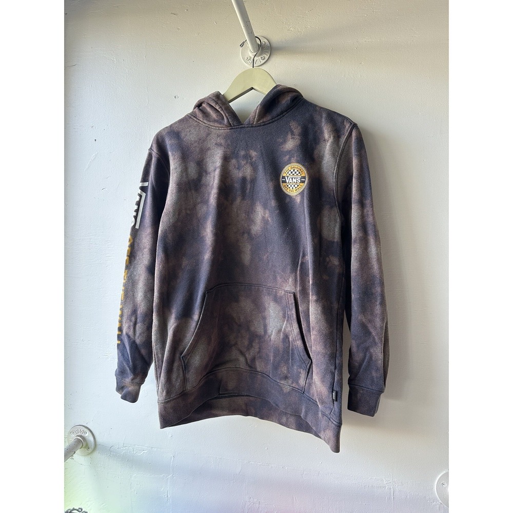 Vans Off The Wall Dark Blue Skateboard Hoodie Sweatshirt Youth Sz XL Toe Dye